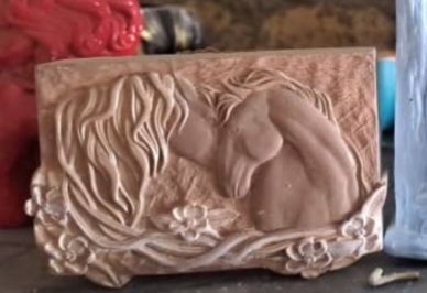 قالب سیلیکونی  کتیبه دو اسب مستطیل