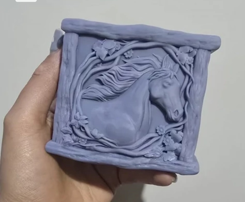 قالب سیلیکونی  کتیبه اسب و شاخه